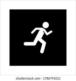 icono man fast run en fondo blanco. Pasos 10