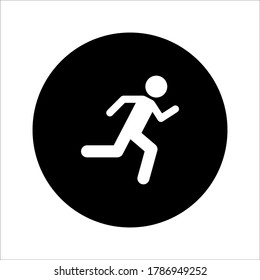 Mann, schnell läuft Symbol auf weißem Hintergrund. eps10