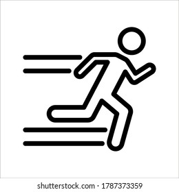 man fast run icon on white background. eps 10