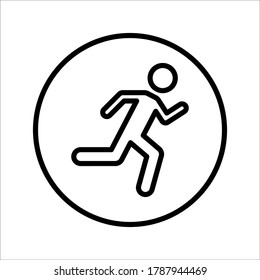 icono man fast run en fondo blanco. Pasos 10