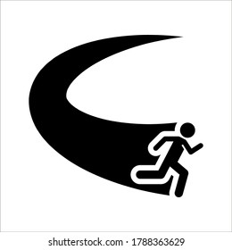 man fast run icon on white background. eps 10