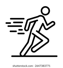 Man fast run icono esquema conjunto signo