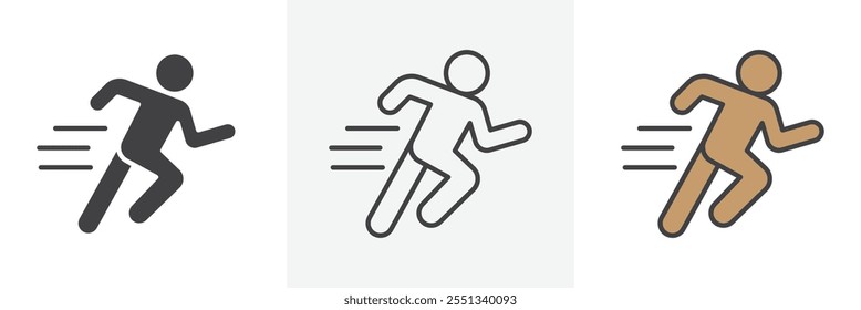 Man fast run icon pack. Vector illustration. EPS10