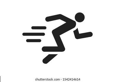 man fast run icon, rush icon vector illustration