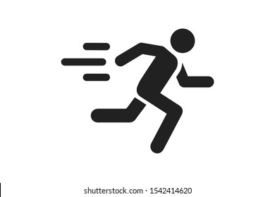 Man Fast Run Icon, Rush Icon Vector Illustration