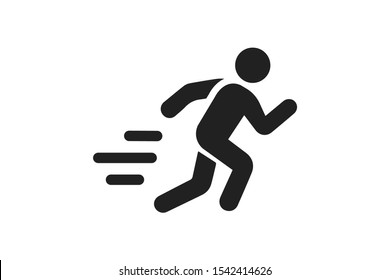 man fast run icon, rush icon vector illustration