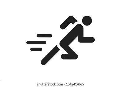 Man Fast Run Icon, Rush Icon Vector Illustration