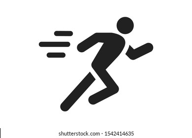 man fast run icon, rush icon vector illustration