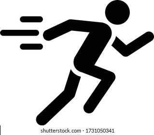 man fast run icon, rush icon vector illustration