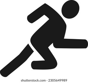 Icono de ejecución rápida del hombre, Icono de ejecución rápida ilustración del vector de icono. Hombre corriendo Icono. Diseño sencillo, estilo de contorno de trazo. Vector de línea, aislado en fondo blanco. Diseño vectorial reemplazable.