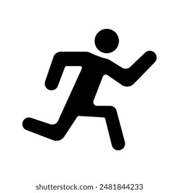 man fast run icon, rush icon. vector illustration color editable