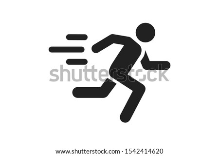man fast run icon, rush icon vector illustration