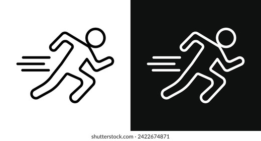 Man fast run icon set. vector illustration