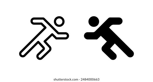  man fast run icon set, rush icon. vector illustration color editable
