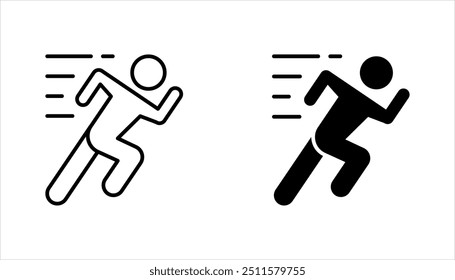 Man fast run icon set. Running icon set. Run symbol set. vector illustration on white background