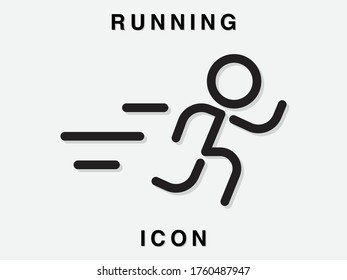 man fast run line icon, rush icon vector illustration
