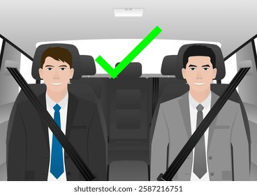 Man Fasten Seat Belt while Driving a Car. Safety First and Drive Safety Concept. 