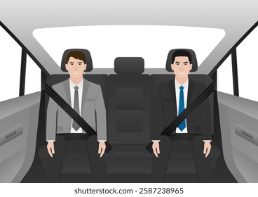 Man Fasten Seat Belt while Sitting in a Car. Safety First and Drive Safety Concept. 