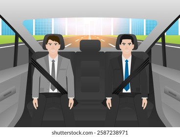 Man Fasten Seat Belt while Sitting in a Car. Safety First and Drive Safety Concept. 
