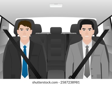 Man Fasten Seat Belt while Sitting in a Car. Safety First and Drive Safety Concept. 