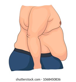 Man with fat belly