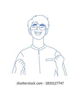 Man feel good character design of vector. Cartoon illustration.