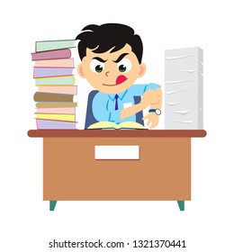 man feel strive to work vector illustration isolated  cartoon