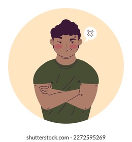 man feeling angry mood character