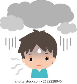A man feeling depressed on a cloudy and gloomy day