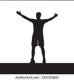 man feeling freedom silhouette on a white background. Vector