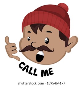 Man is feeling upset, illustration, vector on white background.
