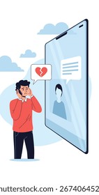 Man feels heartbroken after receiving bad news via text message on his phone