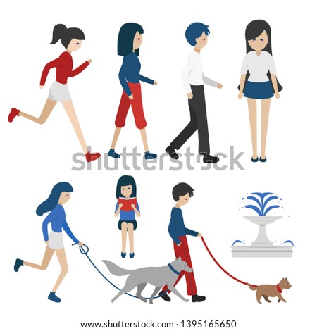 Man, Female and pets at the park