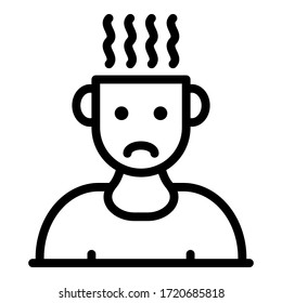 Man fever icon. Outline man fever vector icon for web design isolated on white background