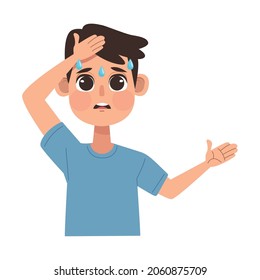 hombre con fiebre de carácter enfermo