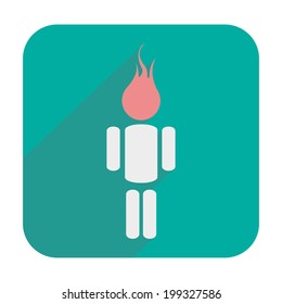 Man with a fiery head icon