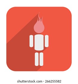 Man with a fiery head icon