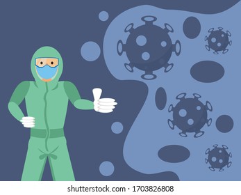 man fight covid-19 vector illustration