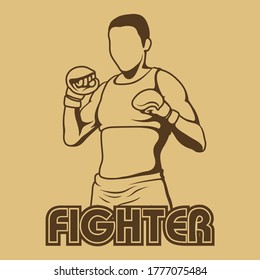 Man fighter boxing illustration vector