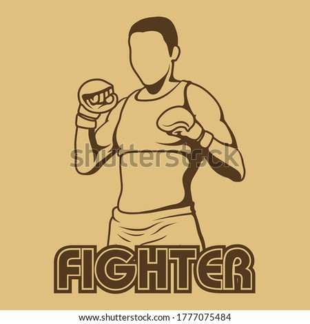 Man fighter boxing illustration vector