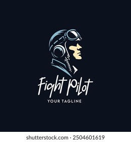 Ilustración vectorial de logotipo de piloto de combate