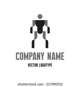 Man figure - abstract vector logo template concept illustration. Human character sign. Design element. 