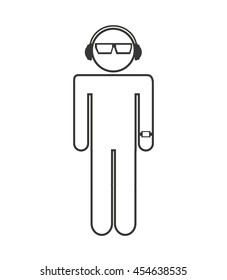 man figure avatar lated icon design, vector illustration graphic