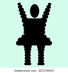 Man figure icon. Man figure icon of  which have randomized sizes. Vector combination for abstract images.