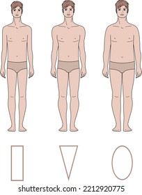 Hombre. Varios tipos de generación de cuerpo. Ilustración del vector