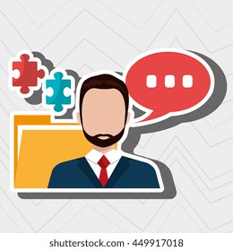man with files isolated icon design, vector illustration  graphic 