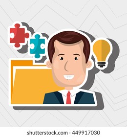 man with files isolated icon design, vector illustration  graphic 