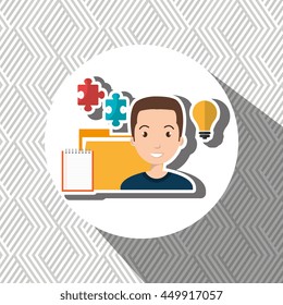 man with files isolated icon design, vector illustration  graphic 