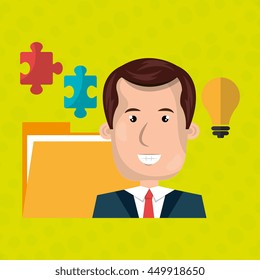 man with files isolated icon design, vector illustration  graphic 