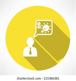 man with financial idea icon